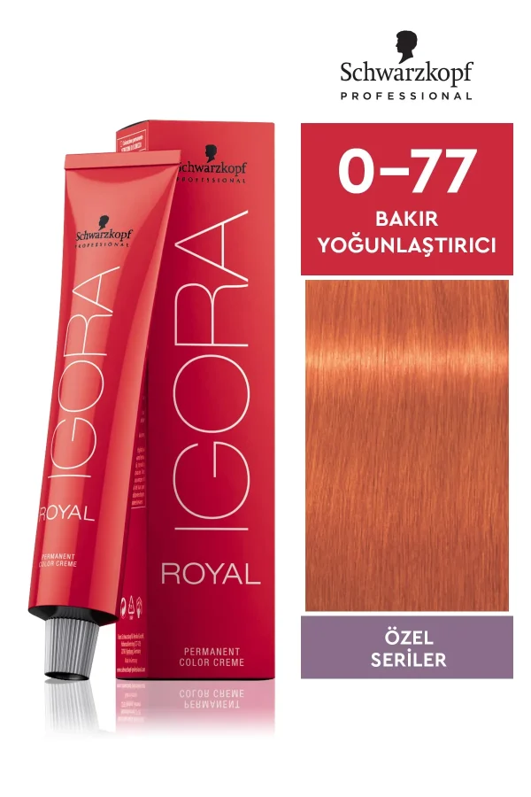 Schwarzkopf Igora Royal 0-77 Bakır Yoğunlaştırıcı Saç Boyası 60ml