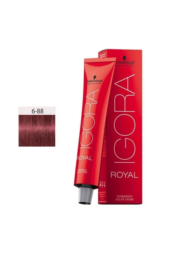 Schwarzkopf Igora Royal 6-88 Koyu Kumral Yoğun Kızıl Boya Tüp Saç Boyası 60ml