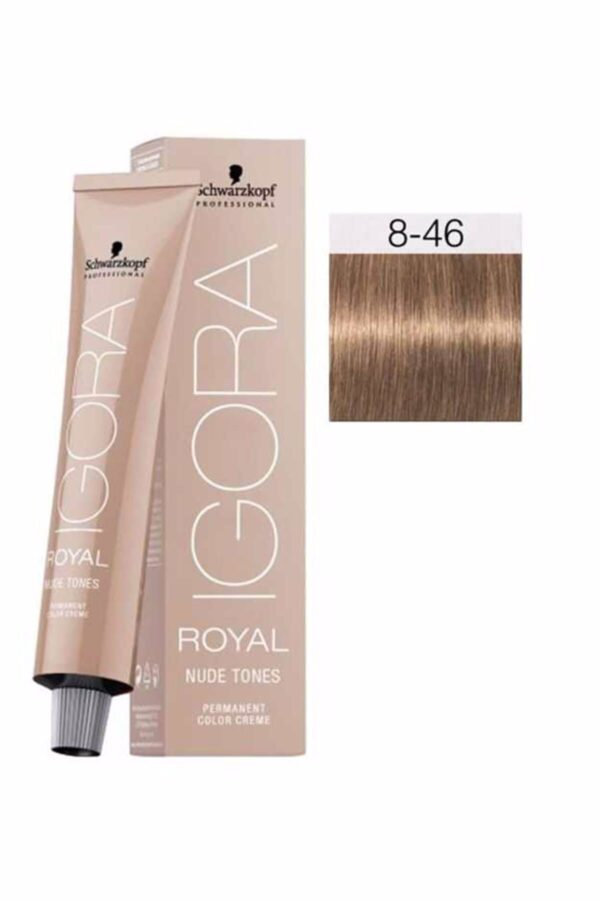 Schwarzkopf Igora Royal 8-46 Nude Tones Açık Kumral Bej Çikolata Boya Tüp Saç Boyası 60ml