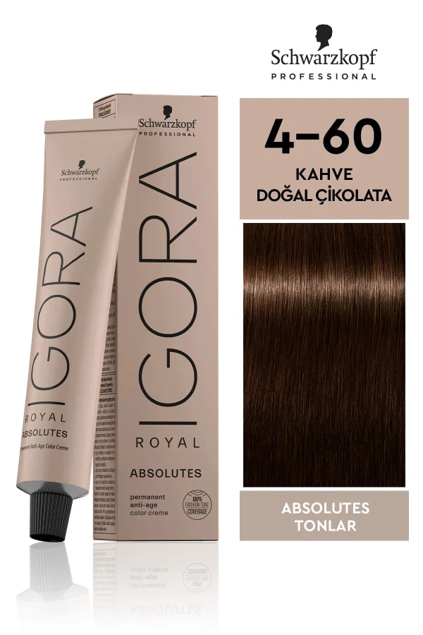 Schwarzkopf Igora Royal  4-60 Kahve Doğal Çikolata Saç Boyası 60 ml