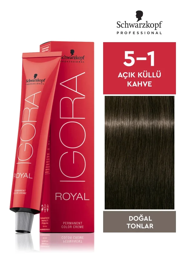 Schwarzkopf Igora Royal  5-1 Açık Küllü Kahve Saç Boyası 60 ml