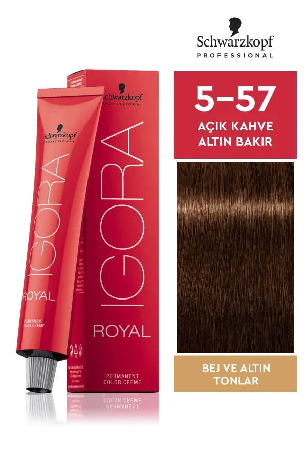 Schwarzkopf Igora Royal 5-57 Açık Kahve-altın Bakır Saç Boyası 60ml